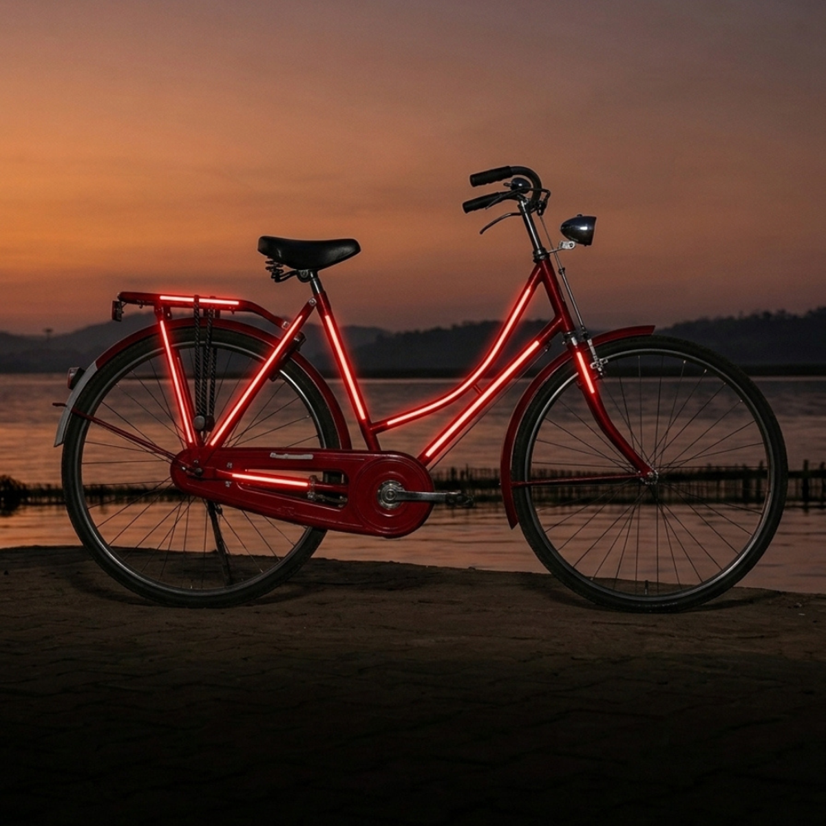 Reflektierende Fahrradfolie rot, Wunschgröße