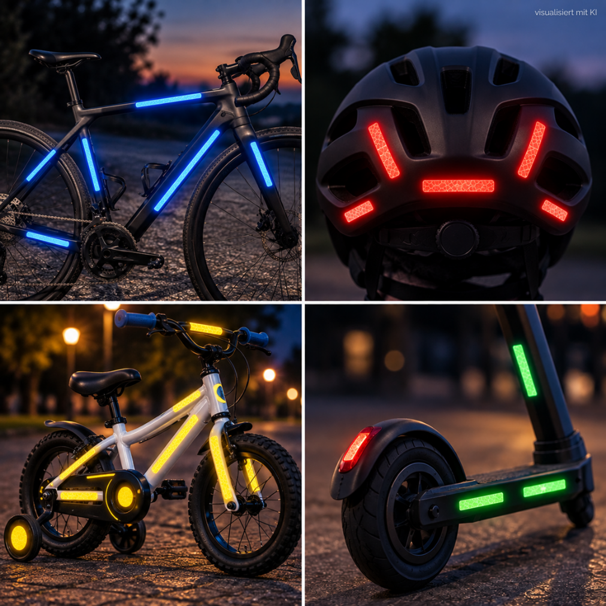 Bike Set Reflektierende Fahrradfolie blau, 24-teilig